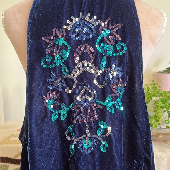 Free people velvet sequin dress. Sz M. - Picture 5 of 7